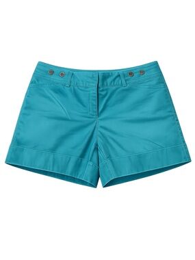 White House Black Market Teal Cotton Blend Womens Shorts Size 8